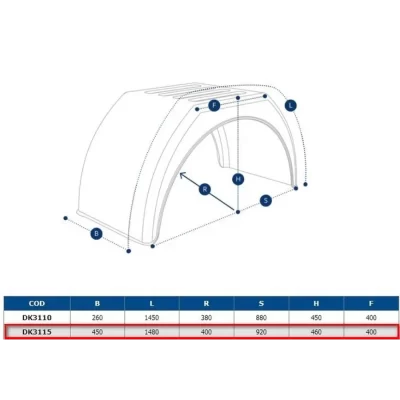 Aparator noroi platforma cu roti duble pe spate