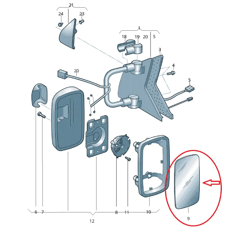 Sticla oglinda Volkswagen Transporter T5,T6 DOKA - Specialist Piese Sticla oglinda Volkswagen Transporter T5,T6 DOKA